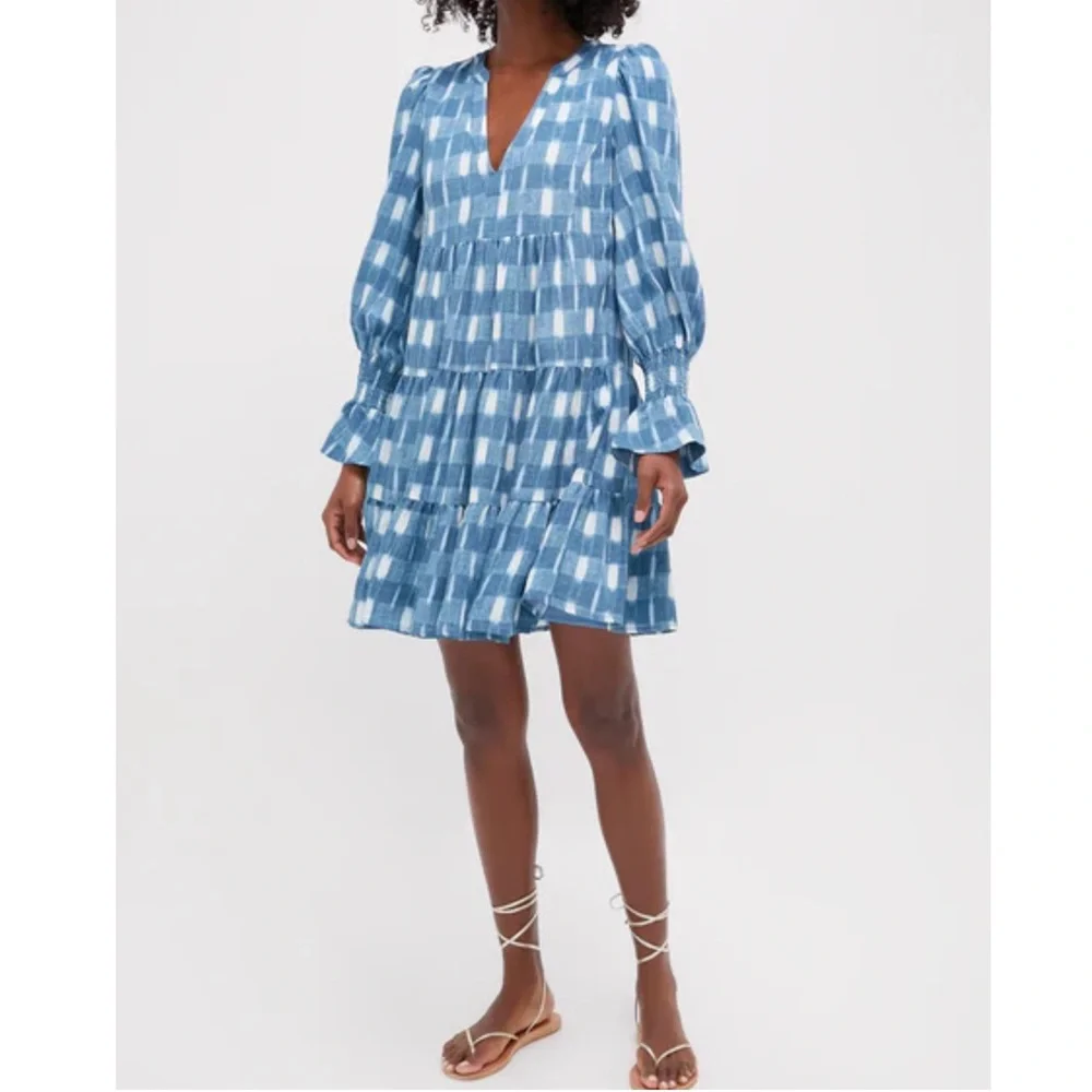 POMANDER PLACE Blue Ikat Kenzo Dress - Picture 6 of 11